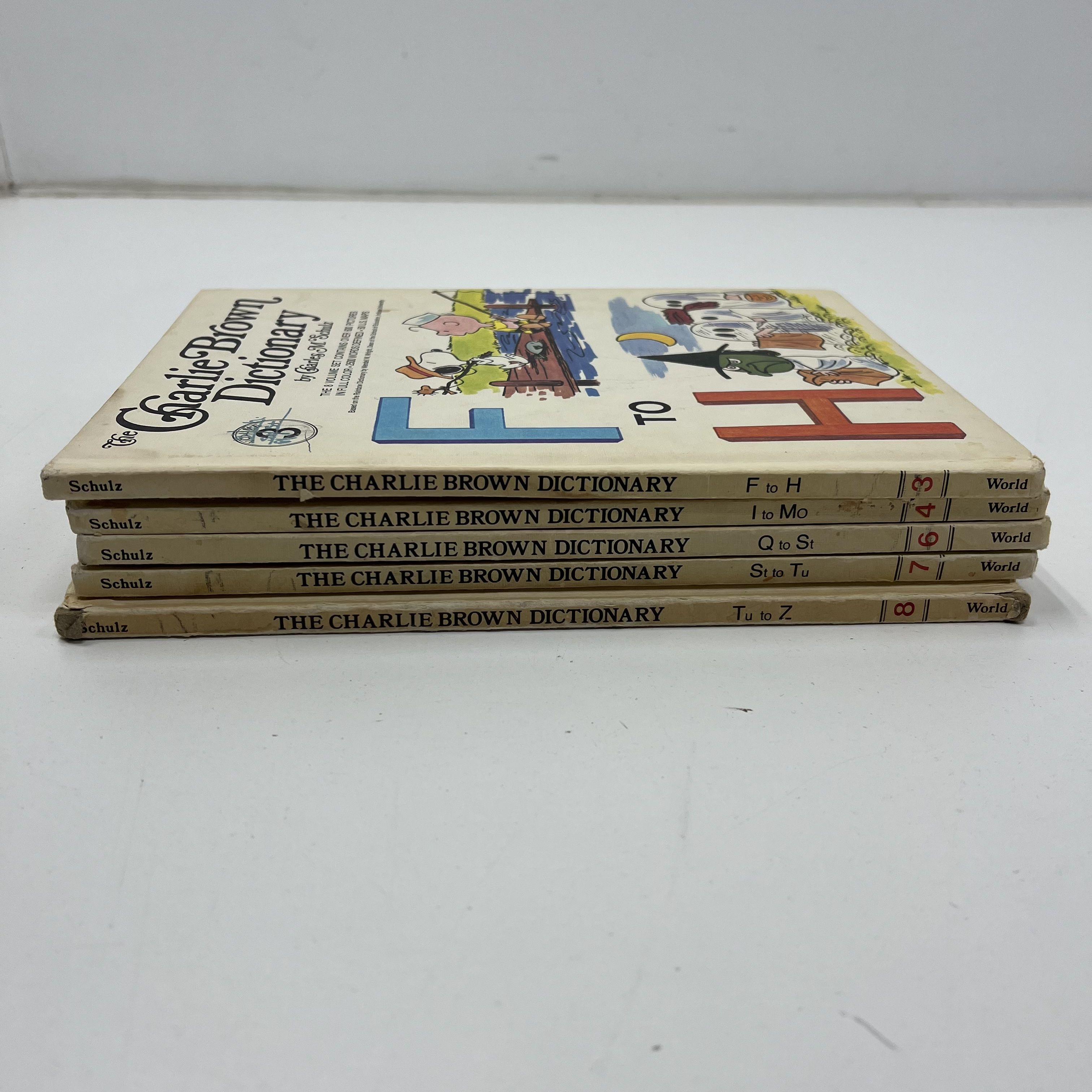 Vintage 1973 Charlie Brown Dictionary Partial Set Lot 5 Books Charles M Schulz