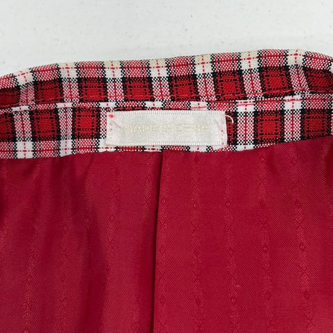 Stacy Adams Red White Plaid Check Two Button Sport Coat Blazer Men's 48L