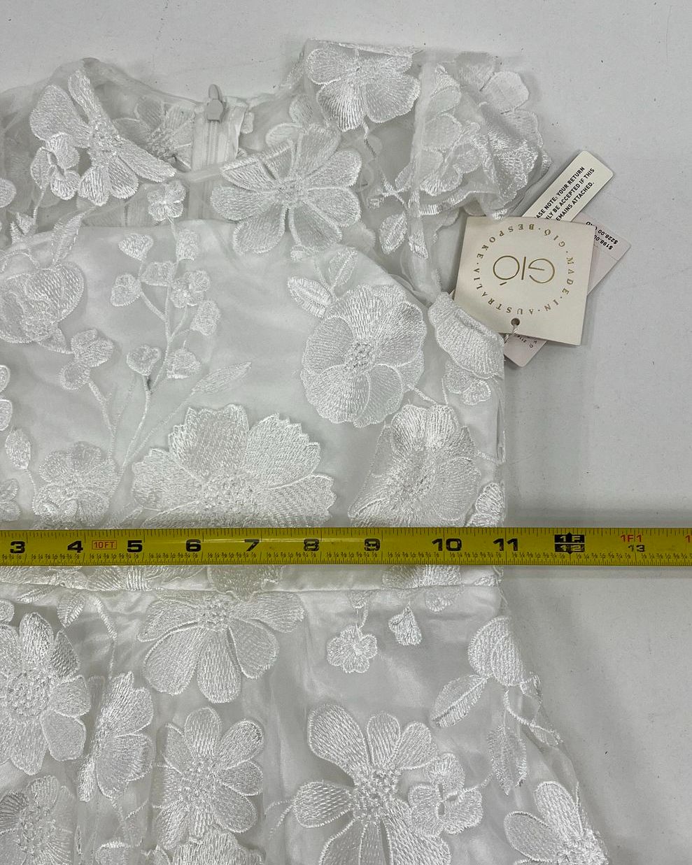Gio Bespoke Floral Applique Children's Dress White Anthropologie Girl Size 6 NWT
