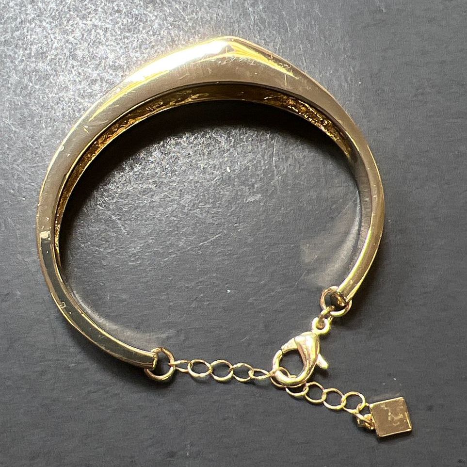 Asymmetrical Gold Tone Bracelet with Chain