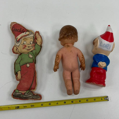 Vintage Lot Kellogg's Crackle Doll Bank & Campbell's Kids Ideal Toy