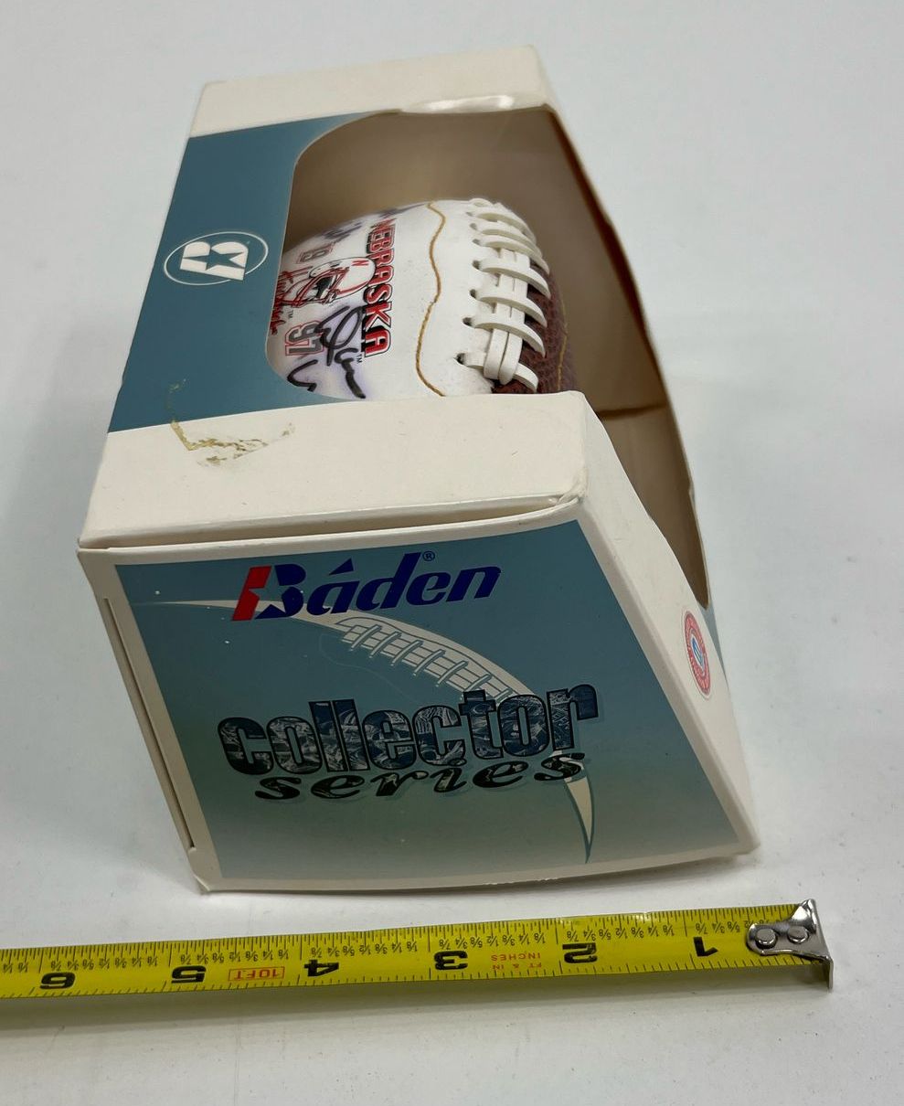 Baden Signed Huskers 1997 National Champs Mini Football Frank Solich Dan Young