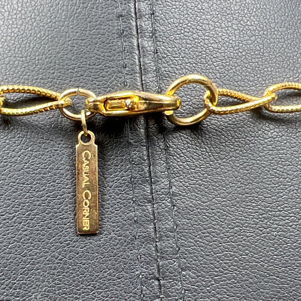 Casual Corner Beaded gold tone Y Drop Tassel Necklace