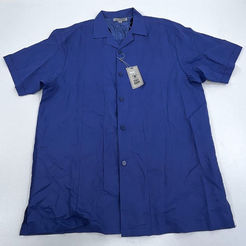Stacy Adams Blue NWT Lot of 3 Linen Blend Shirt Set & T-Shirt Men's 3XL 42x34