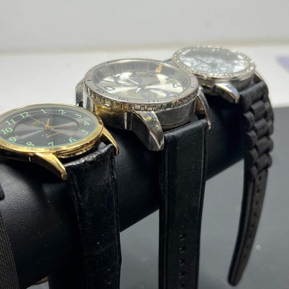 Women's Analog Watches Lot Guess Structure Q&Q Carbon Element Quartz Black READ