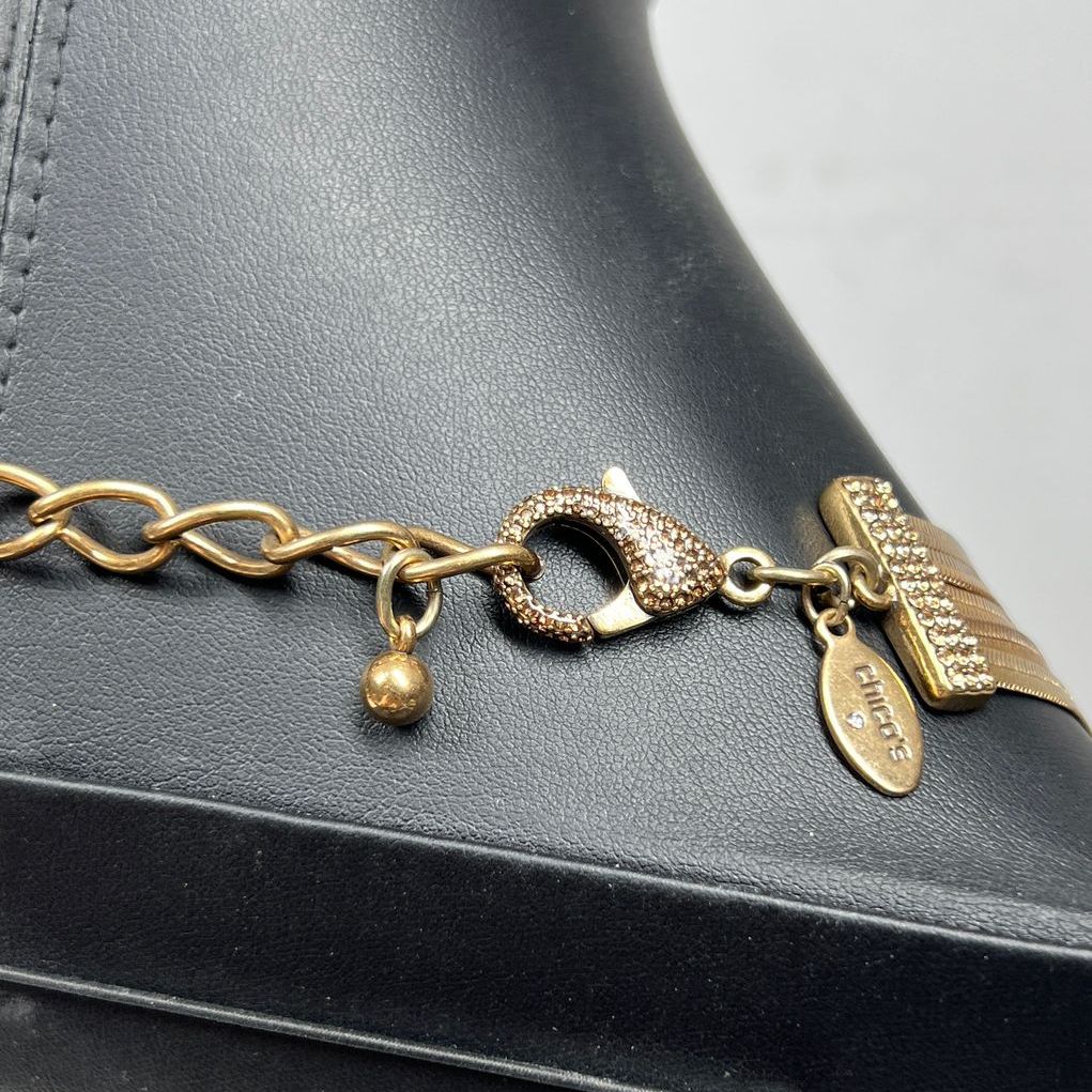 Chico's Rhinestone Multi Flat Chain Necklace