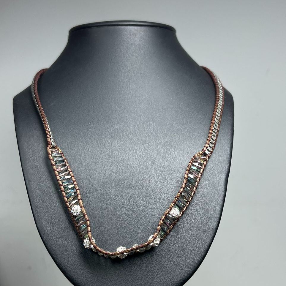 Katie Soleil Brown Cord Beaded Necklace