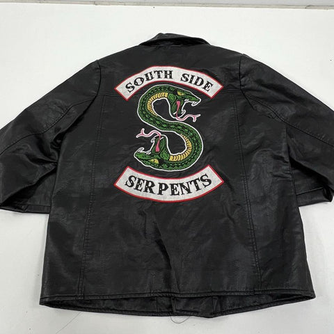 Riverdale Black South Side Serpents Faux Leather Moto Jacket Men's XL