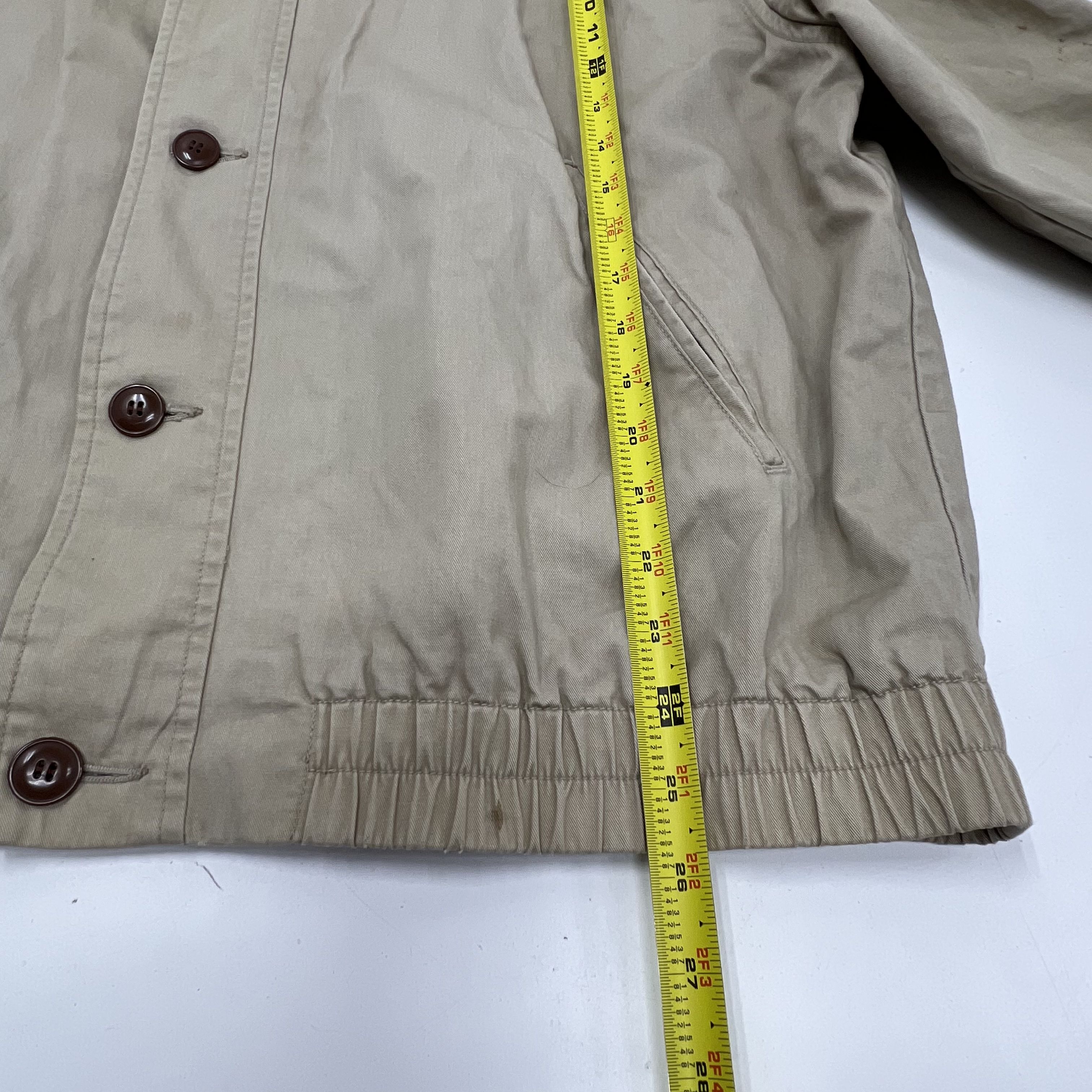 Vintage 90s Chaps Ralph Lauren Tan Leather Collar Bomber Jacket Men's XL