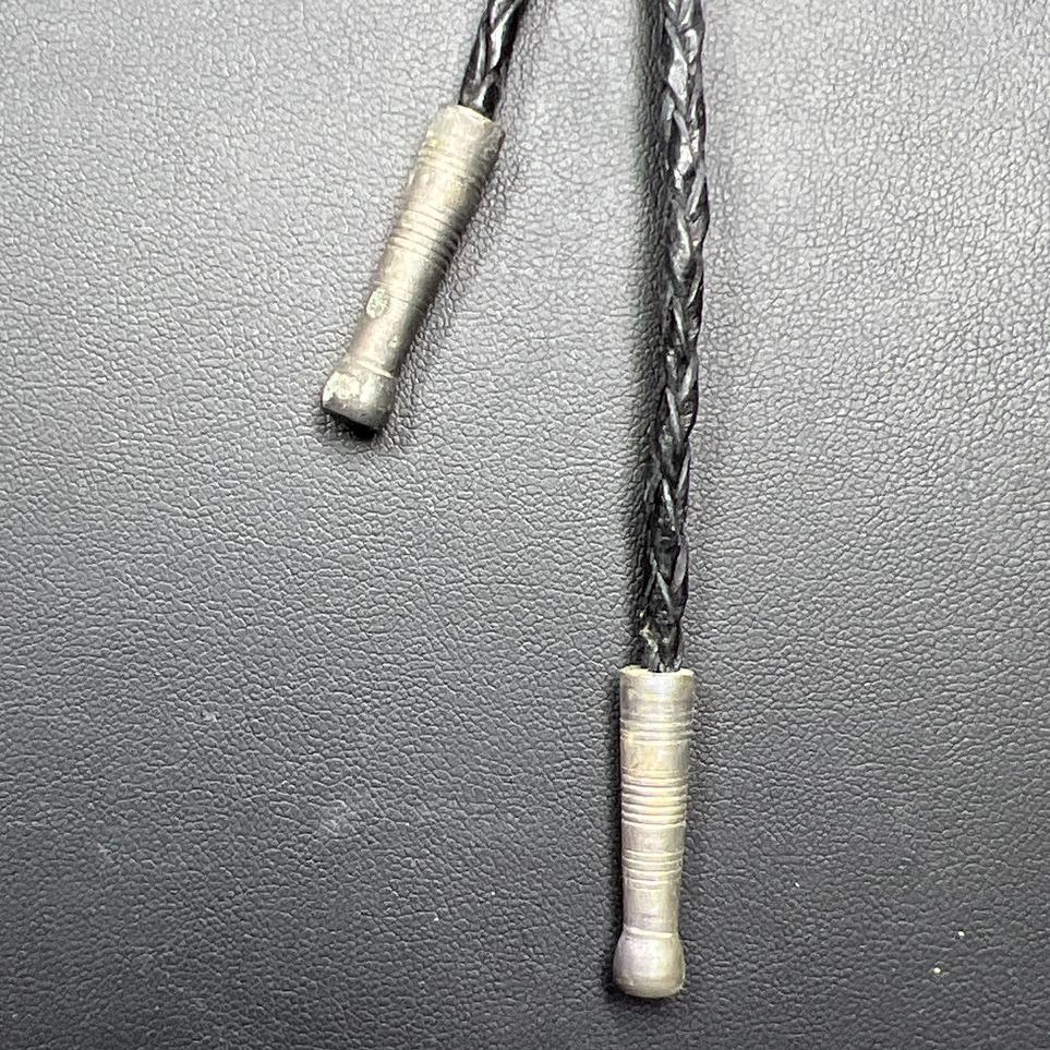Vintage Alpaca Mexico Horse Abalone Chip Bolo Tie