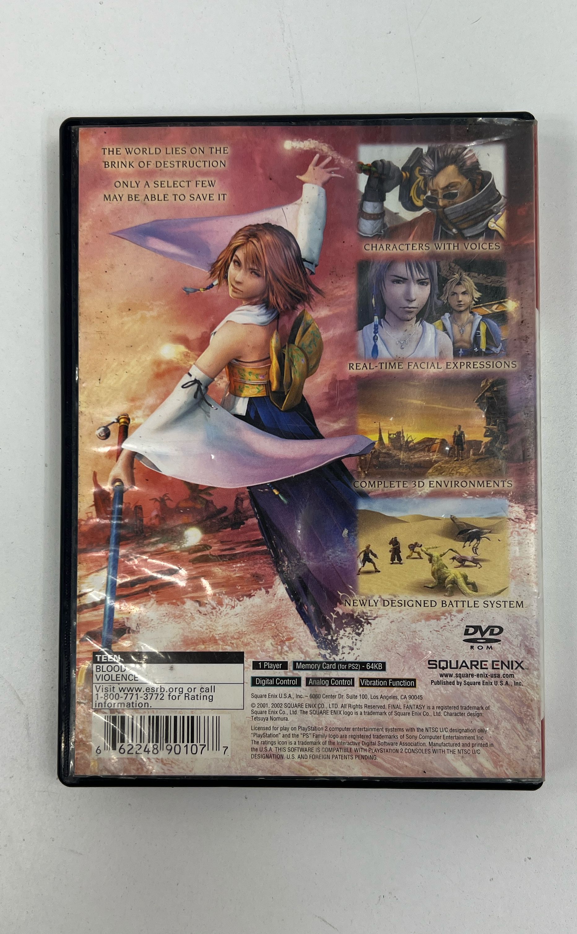 Sony Playstation 2 PS2 Square Enix Final Fantasy X Game in Case UNTESTED