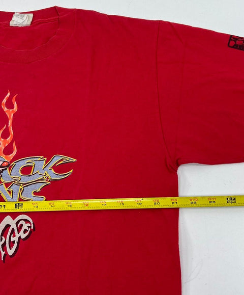 Vintage 90s Black Flys Flame Logo T-Shirt Single Stitch Made in USA Sz L