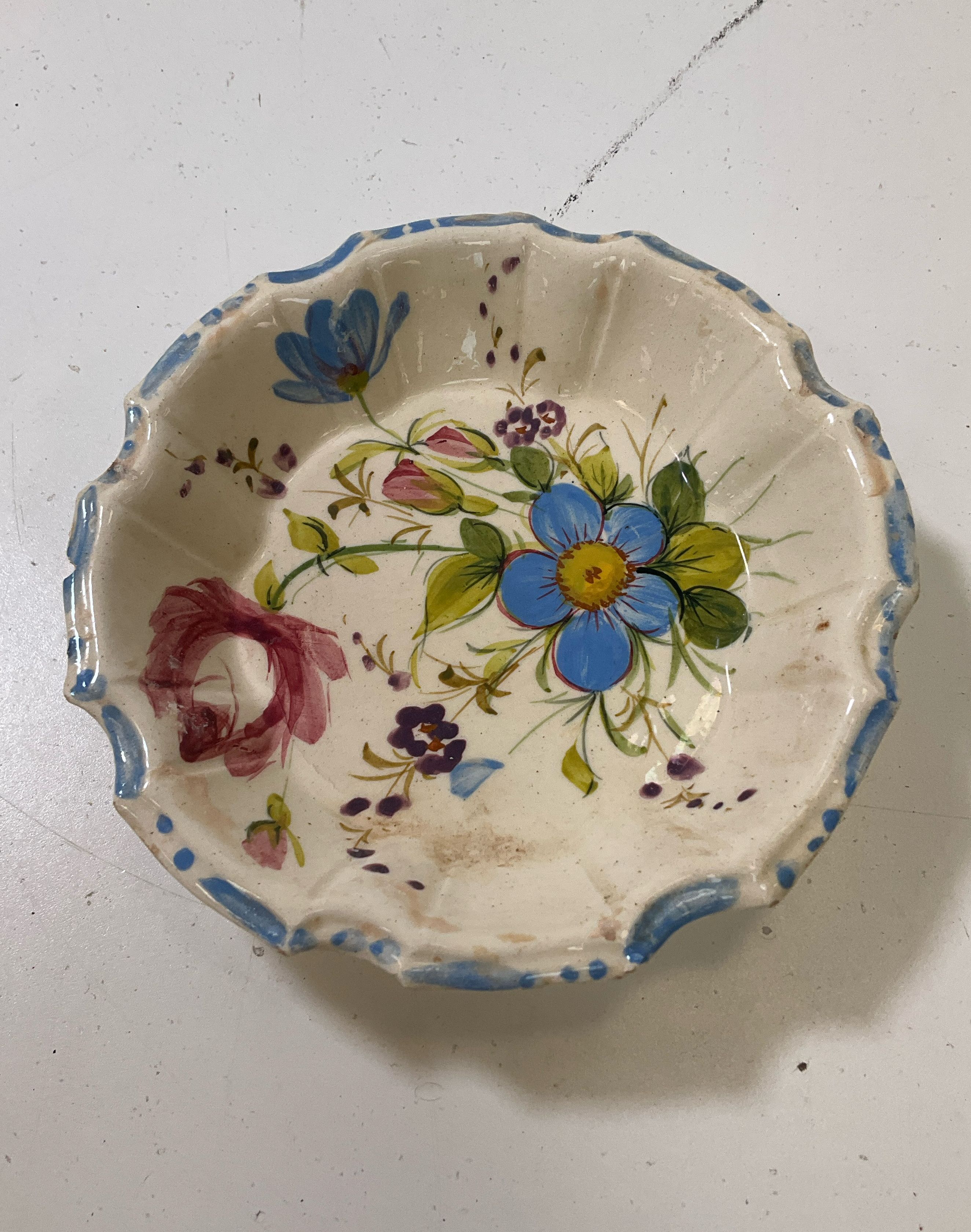 4 Vintage Majolica Nove Rose Italian Renaissance Revival Berry Dessert Bowls