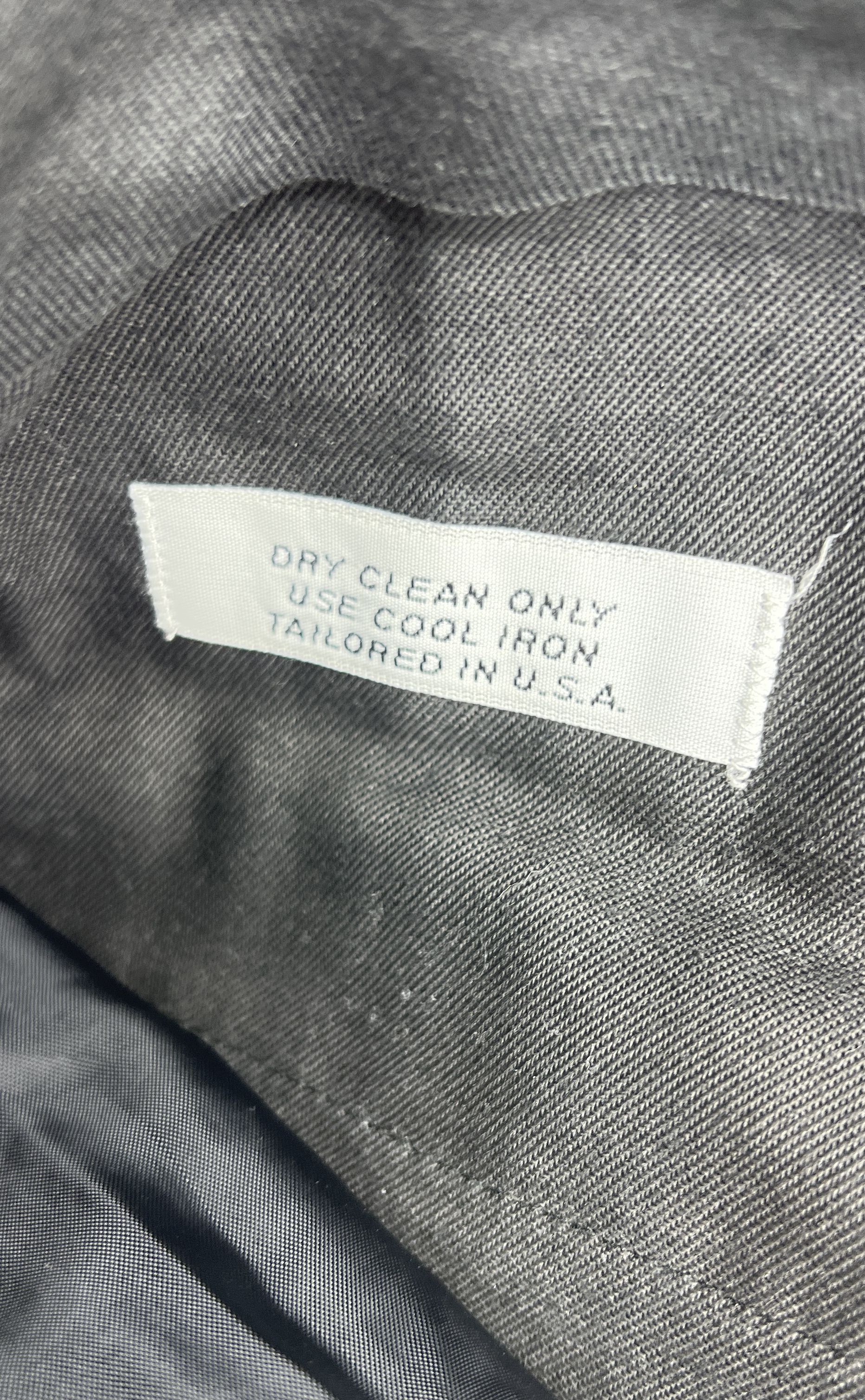 Vintage Tom James Gray Wool 2-Piece Suit Tailored in USA Men's