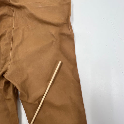 SPRWMN Tan Leather High Rise Skinny Ankle Leggings Pants Women's S NWT