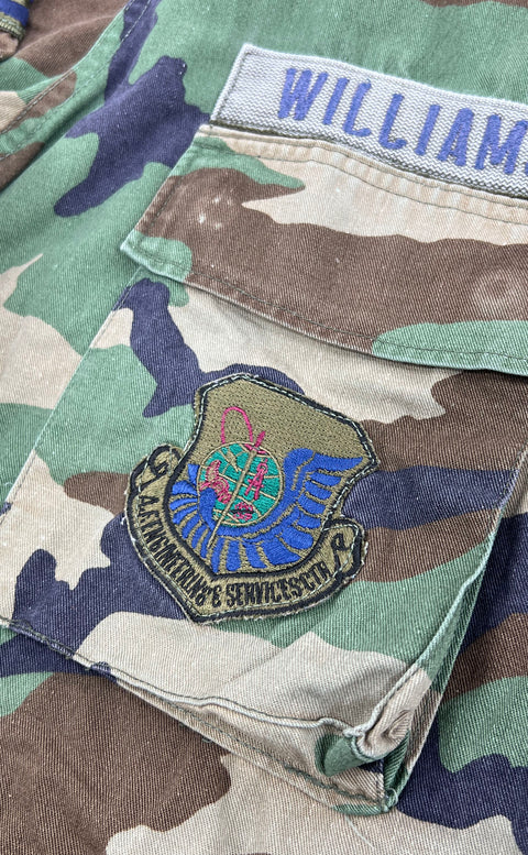 Vintage 80s USAF Woodland Camo BDU Hot Weather Combat Jacket Men's L Regular