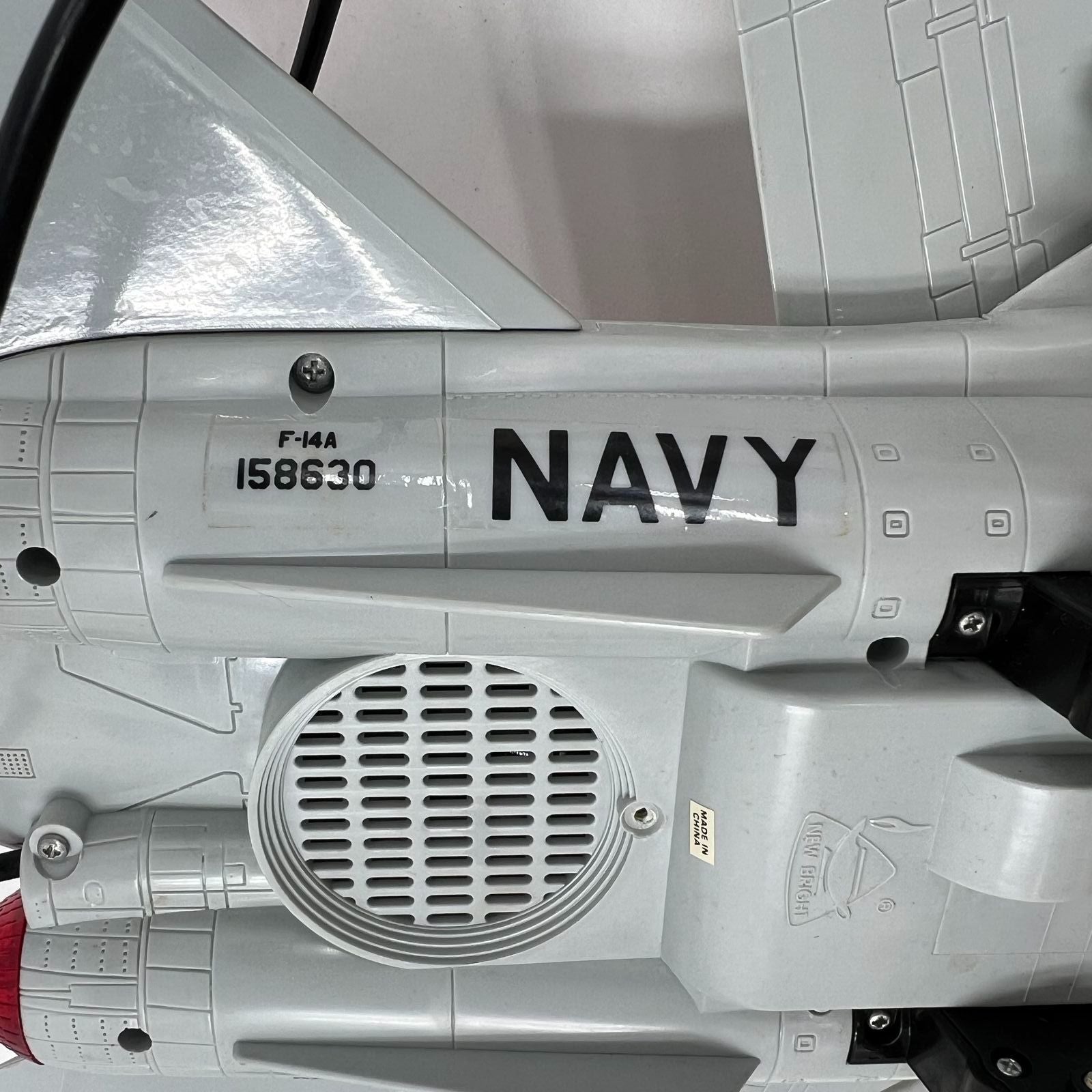 New Bright F-14 Tomcat Navy Fighter Jet RC Plane Red and Blue with Headset