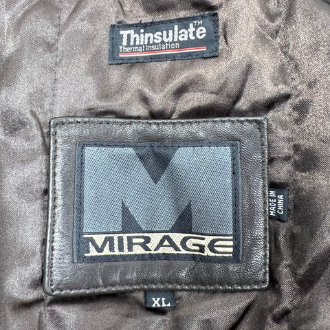 Vintage 90s Mirage Brown Genuine Leather Thinsulate Field Jacket Coat Mens XL