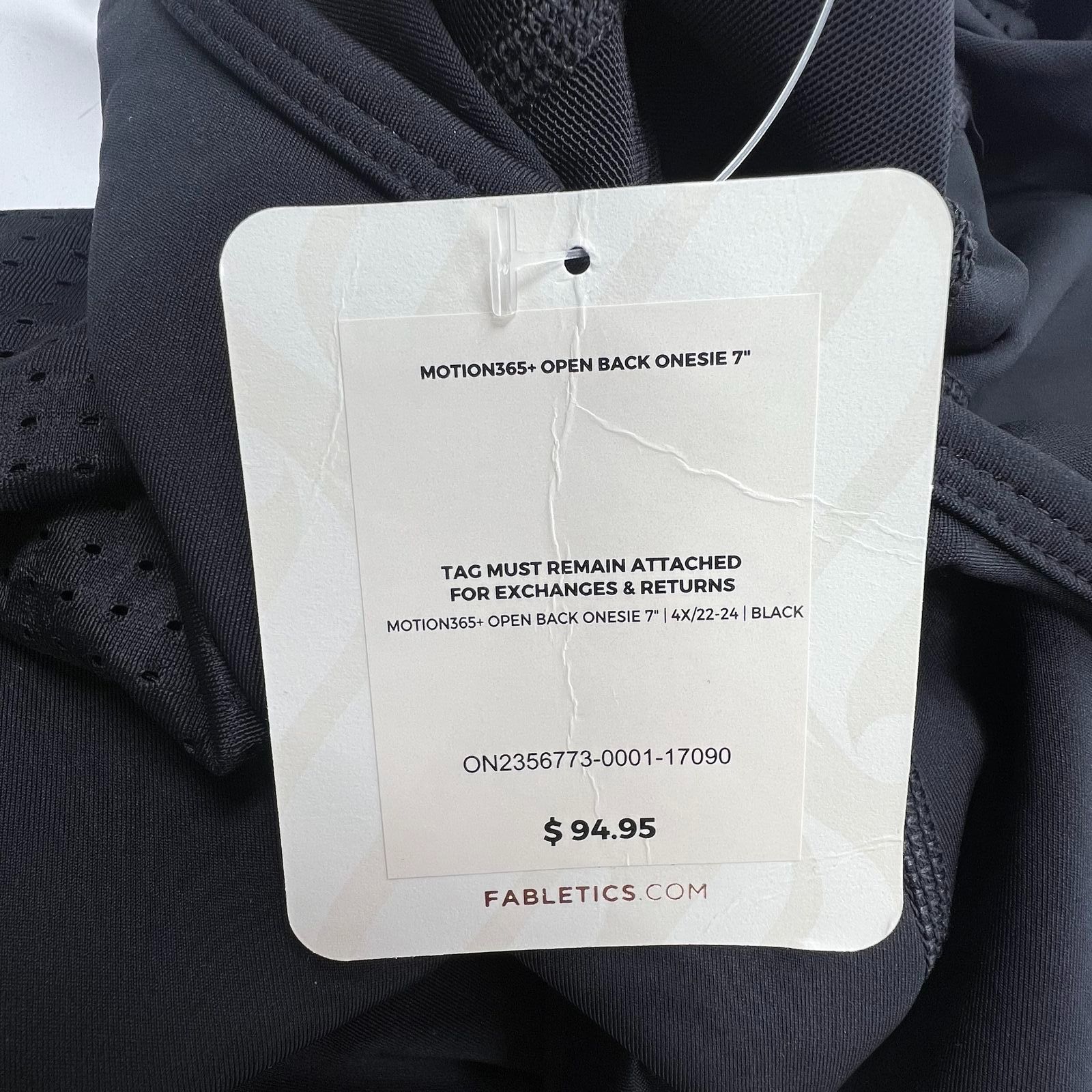 Fabletics Black NWT Motion365+ Open Back Athletic Onesie Romper Women's 4X