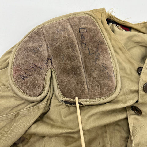 Vintage 60s 10-X Mfg Co Tan Suede Patch Shooting Hunting Jacket Men's 42