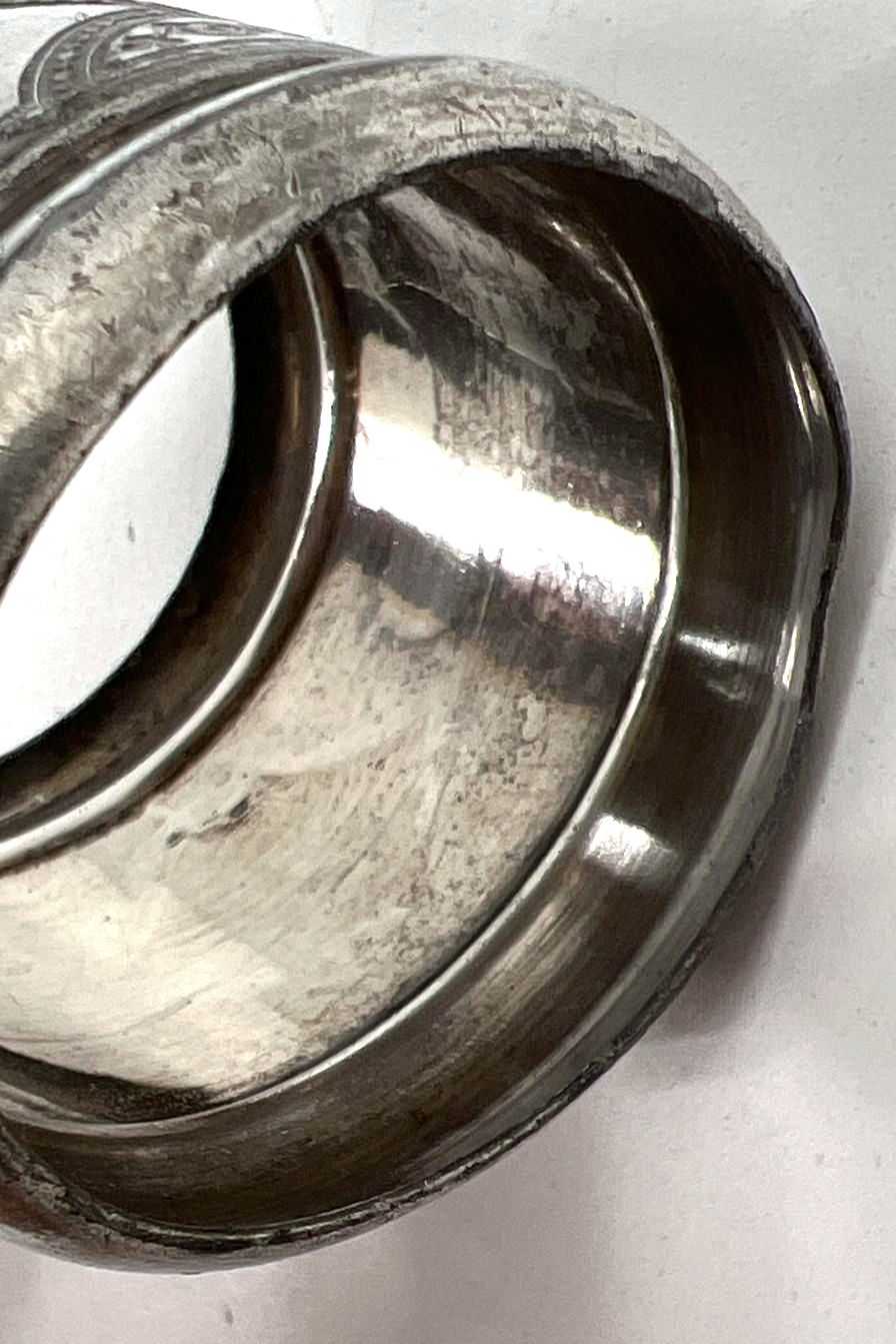 Vintage 1890s Aesthetic Silverplate Napkin Rings Lot 2 Monogrammed Floral