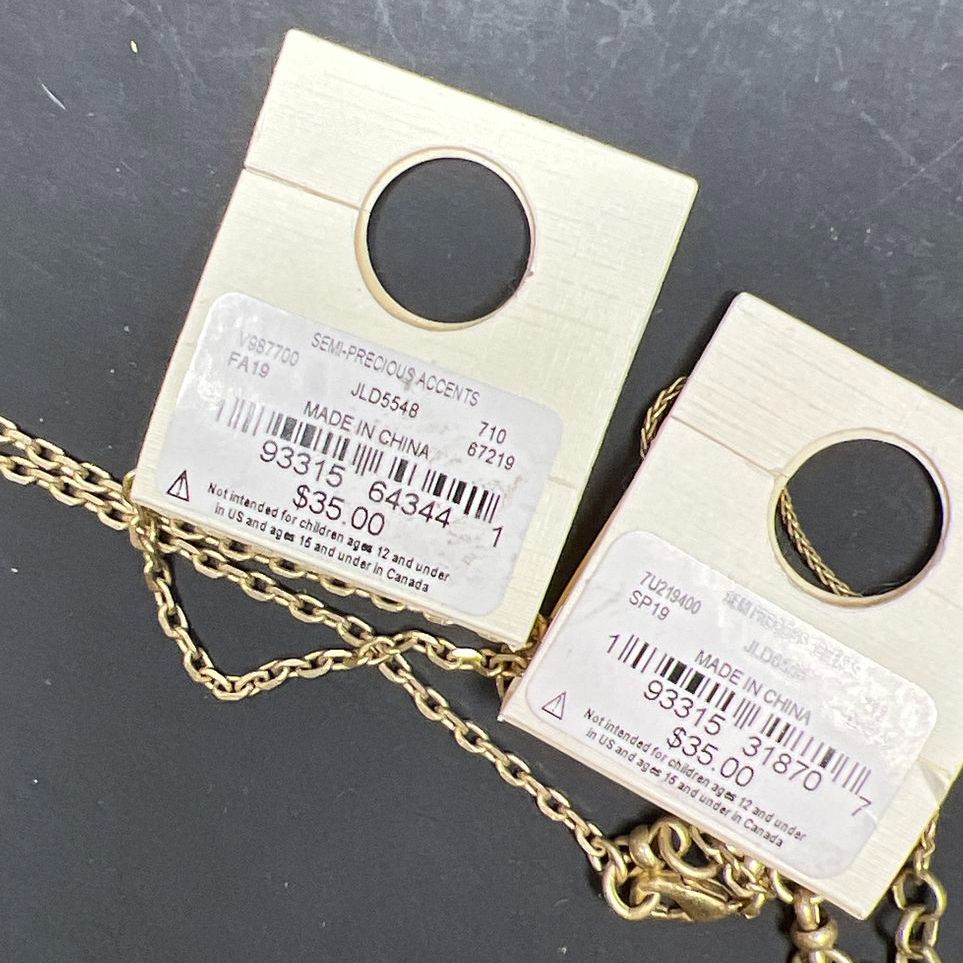 2 Lucky Brand Gold tone Pendant Necklaces NWT