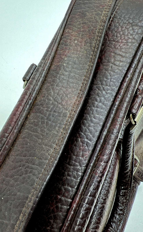 Vintage 80s Samsonite Silhouette Brown Pebbled Travel Bag Carry On Satchel