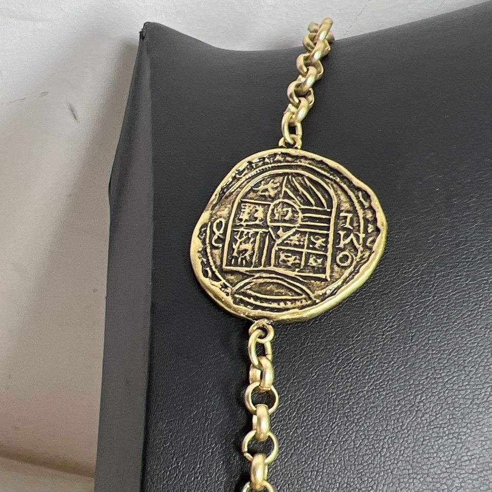 2 Chico's Chain Faux Coin Charm Necklaces