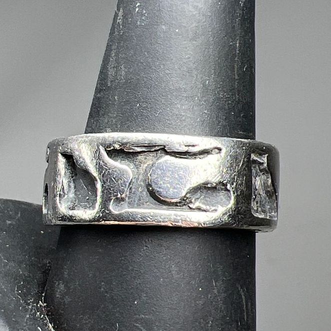Sterling Silver Mens Unique Band Ring Size 10