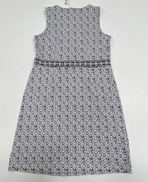 Talbots NWT Black White Geometric Print Sheath Dress Women's Petite L PL