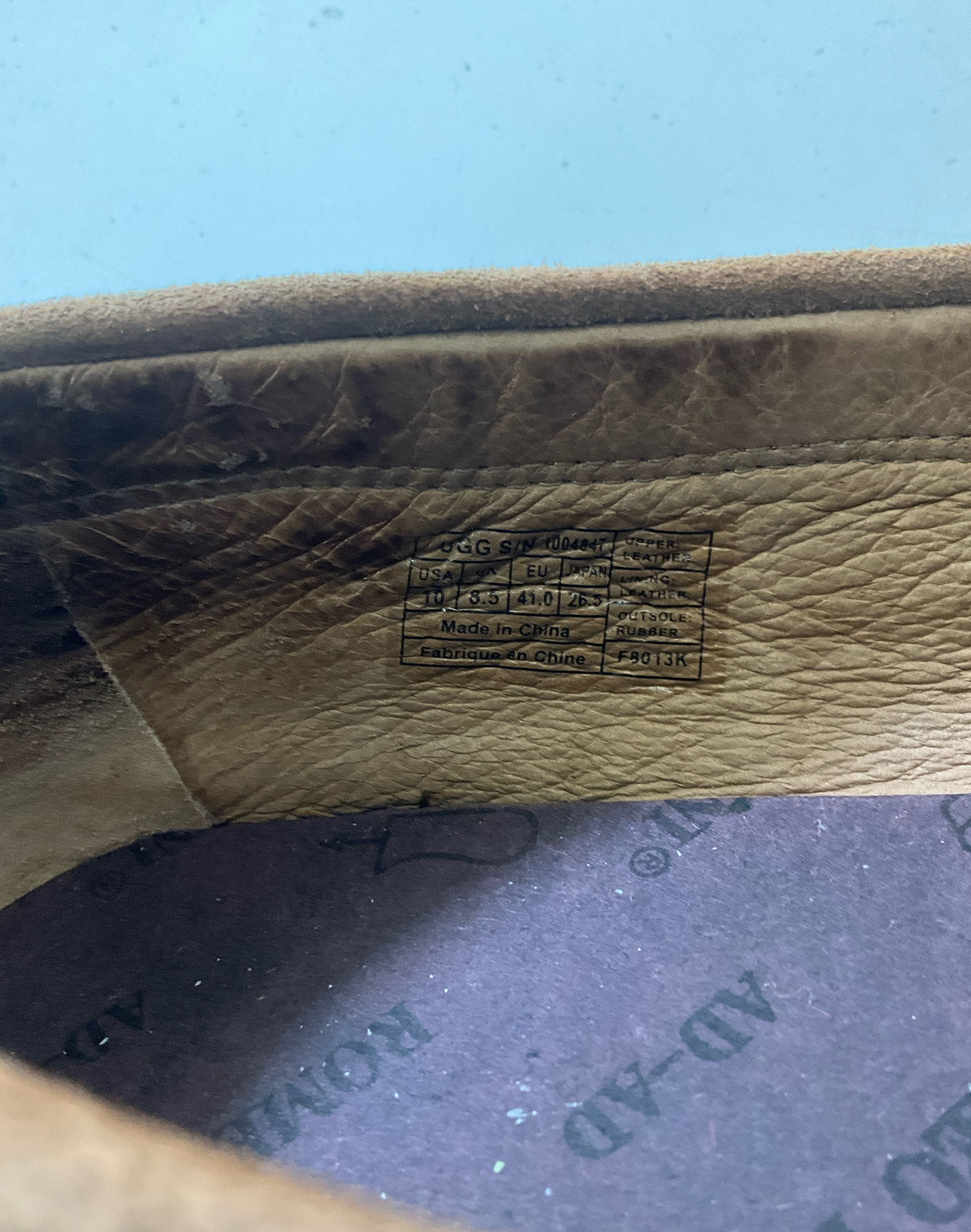 UGG Australia Brown Suede Roni Moccasin Loafer w Sherpa Inserts Women's Sz 10