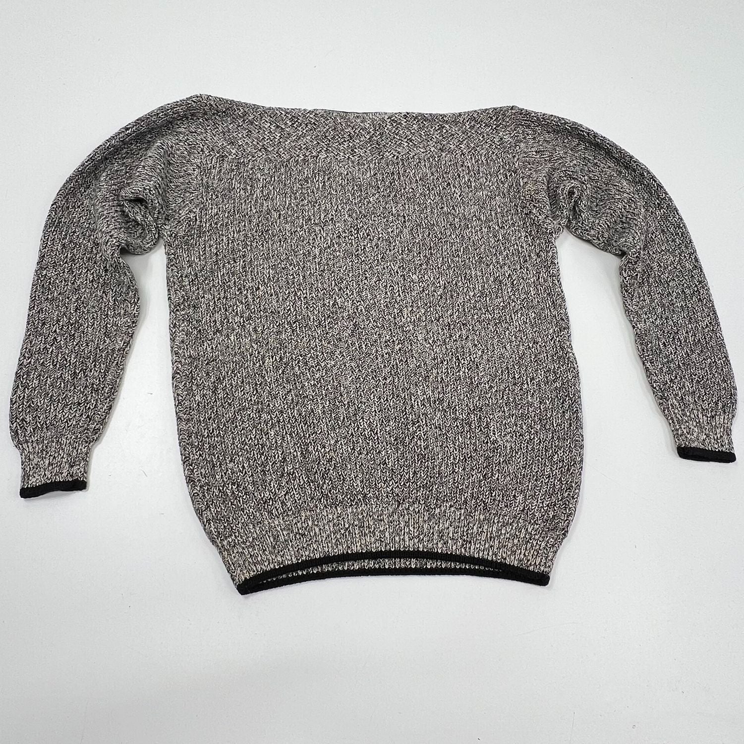 St. Johns Bay NWT Vintage 90s Knit V-Neck Sweater Black White Men's Size MT