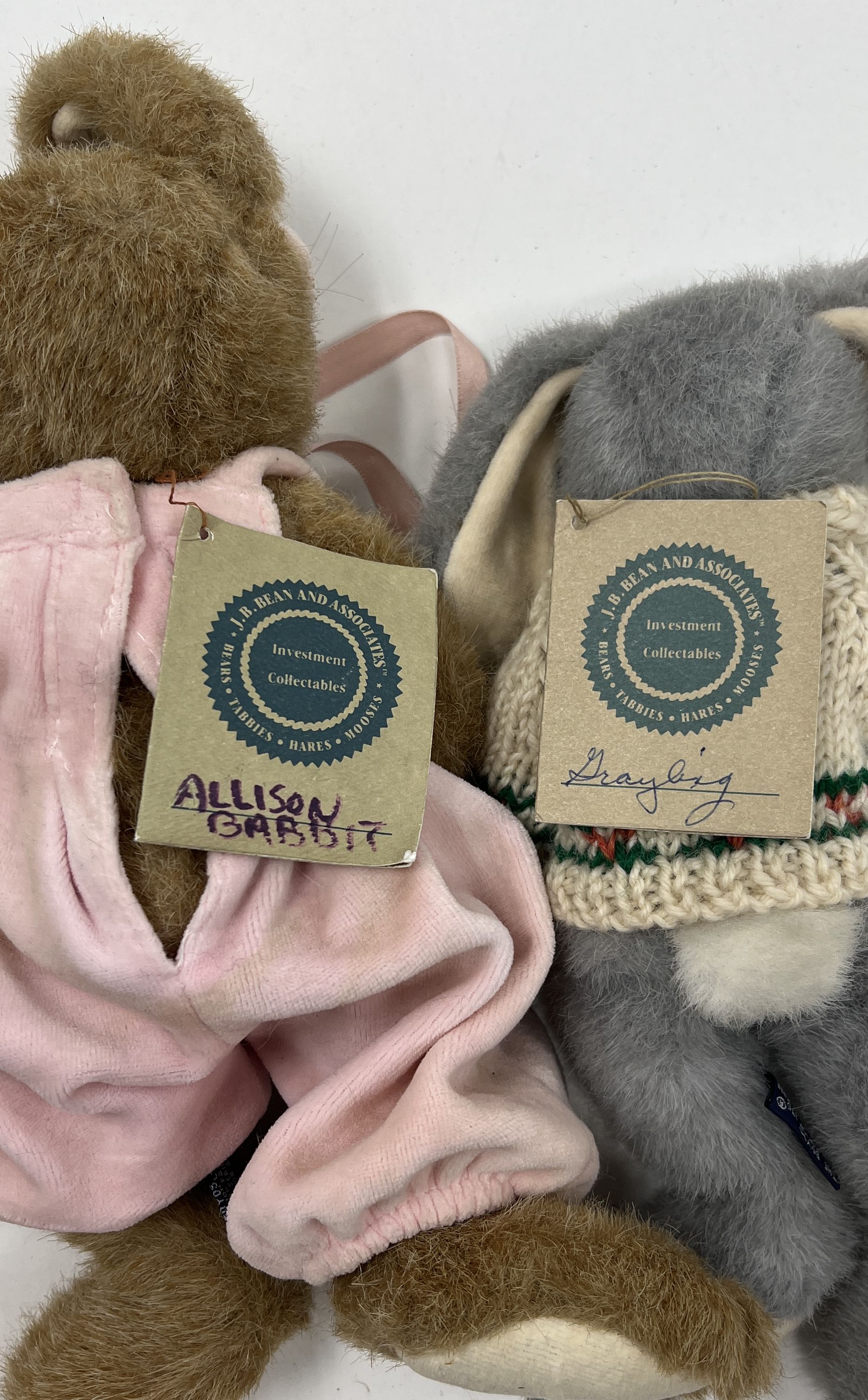 Vintage Boyds Bears J.B. Bean Plush Bunnies Lot of 6 Collectible Rabbits