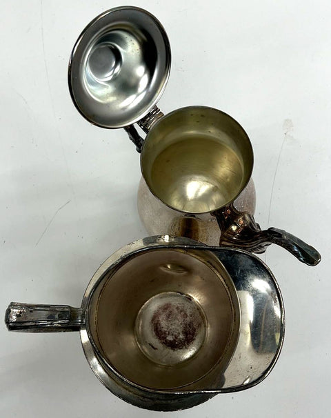 Universal Silver Plate Holloware Lot 7 Pcs Coffee Pot Creamers Sugar Bowls