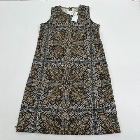 J. Jill NWT Paisley Medallion Print Sleeveless Shift Dress Stretch Knit Sz XSP