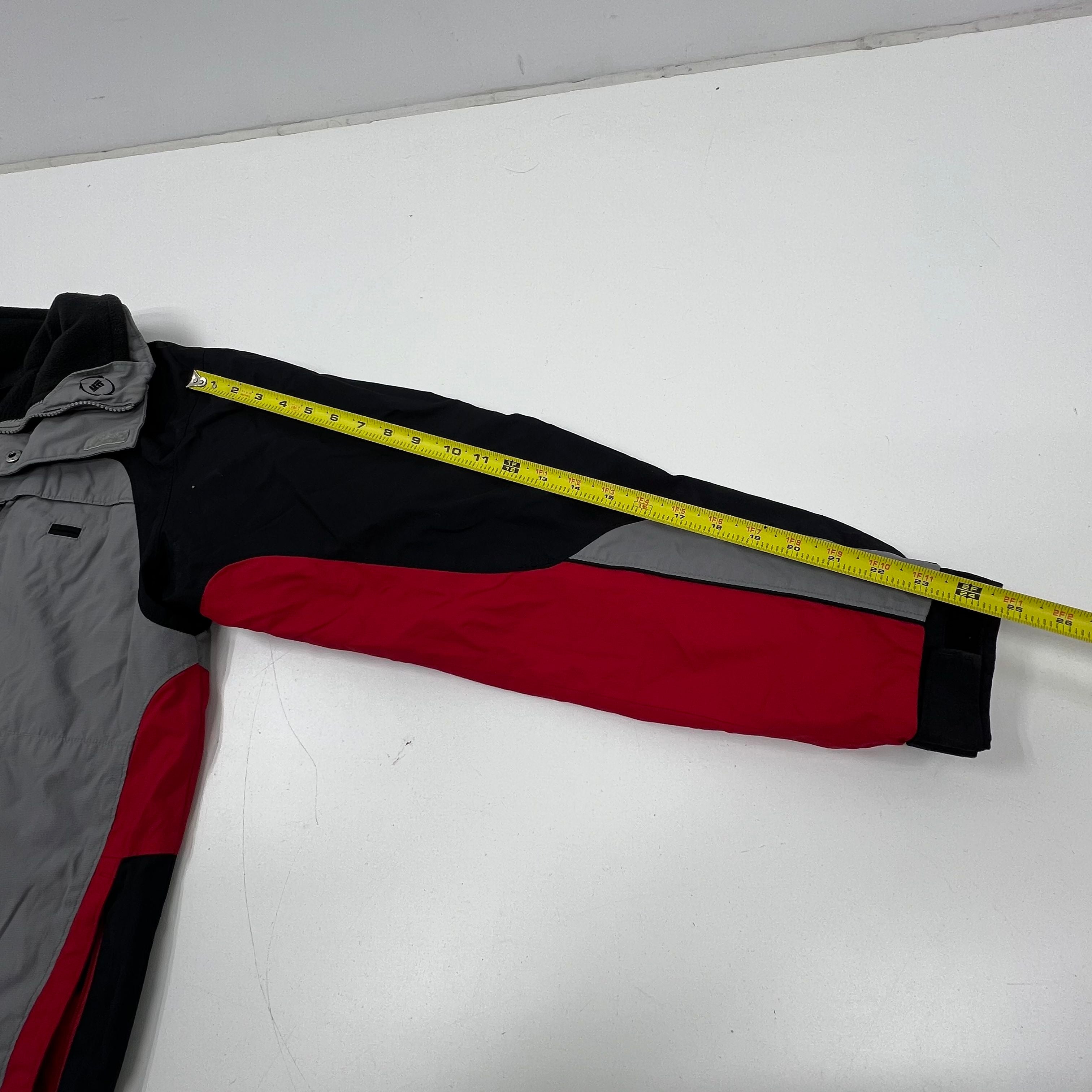Columbia Vertex Gray Red Colorblock Fleece Lined Jacket Youth 18/20