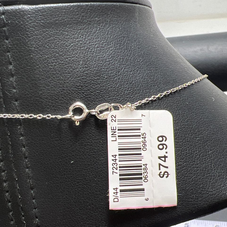 925 Sterling Silver Chain Sapphire Silver Plate Pendant Necklace NWT