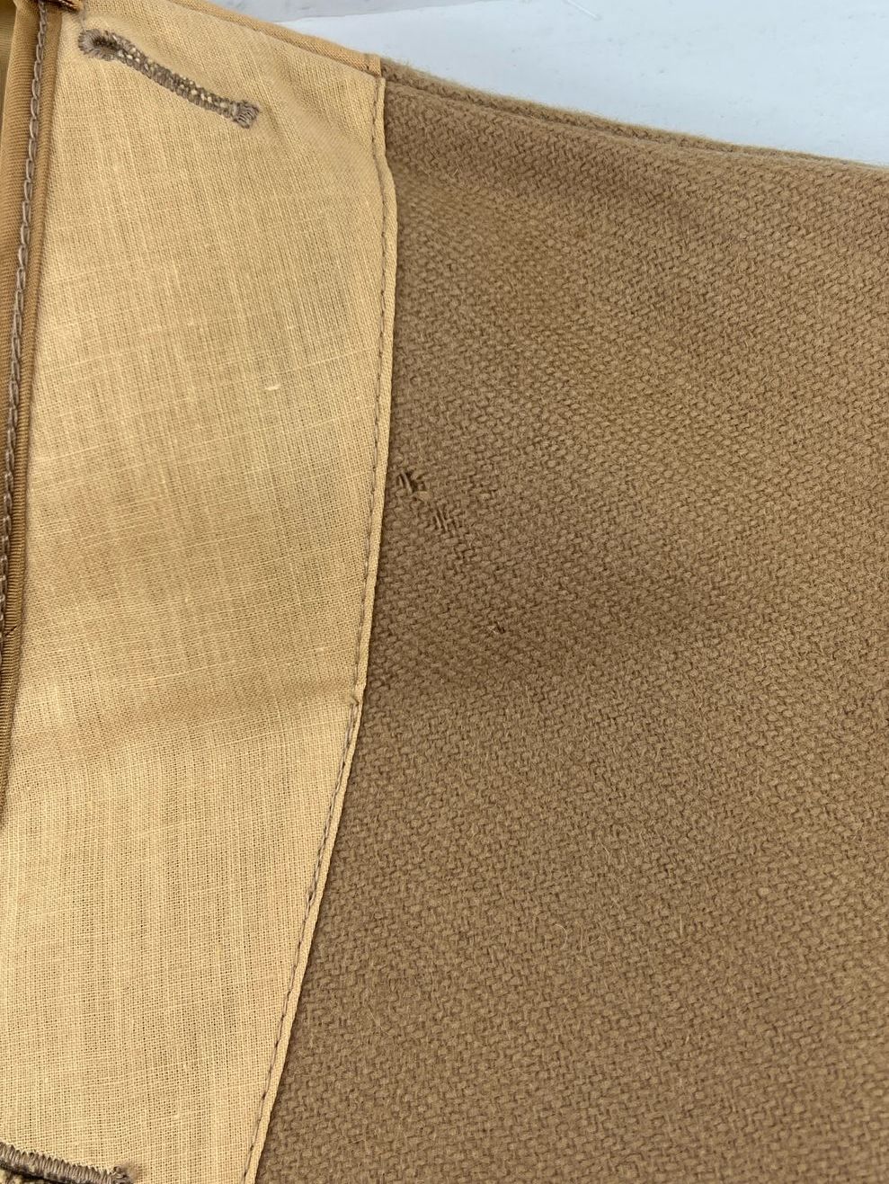 Vintage Men's Burberry Tan 100% Wool Coat Liner with Button Holes - No Size