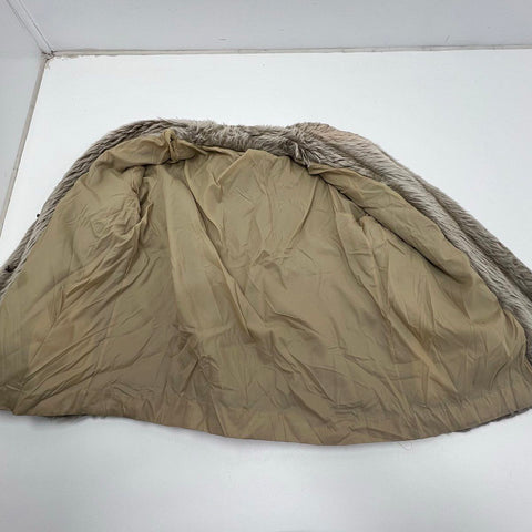 Vintage 80s Blair Gray Taupe Shag Faux Fur Teddy Coat Jacket Women's