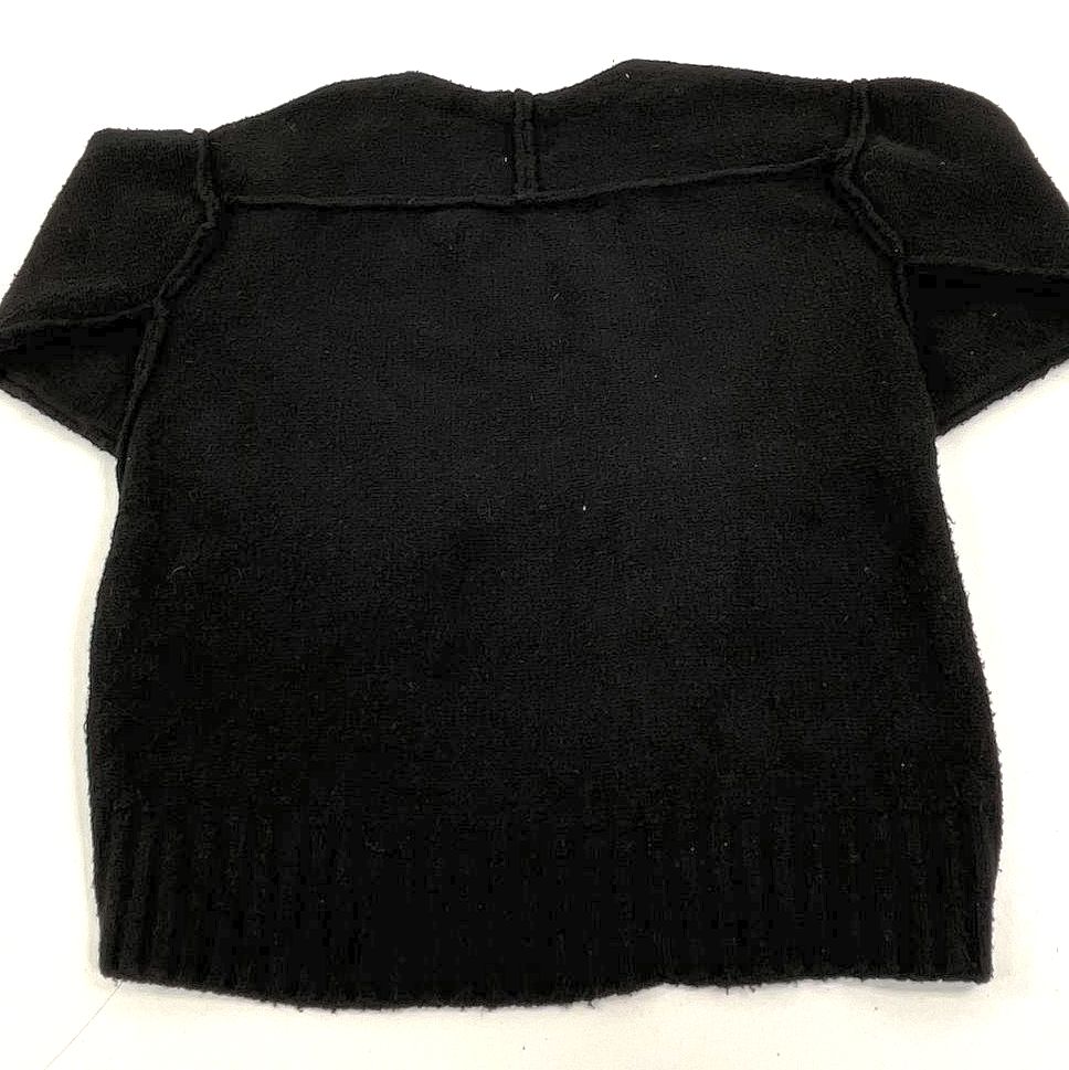 Free People Black Textured Exposed Seam Cropped Sweater Women's XS