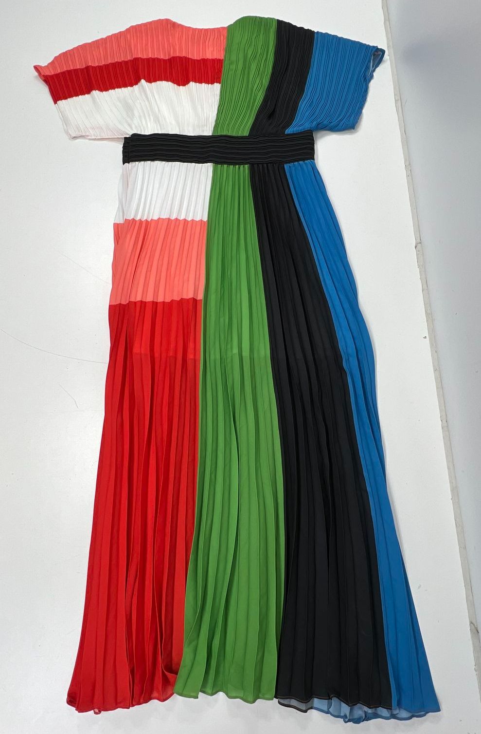 Gabrielle Union Multicolor Pleated Colorblock One Shoulder Dress Women's XL