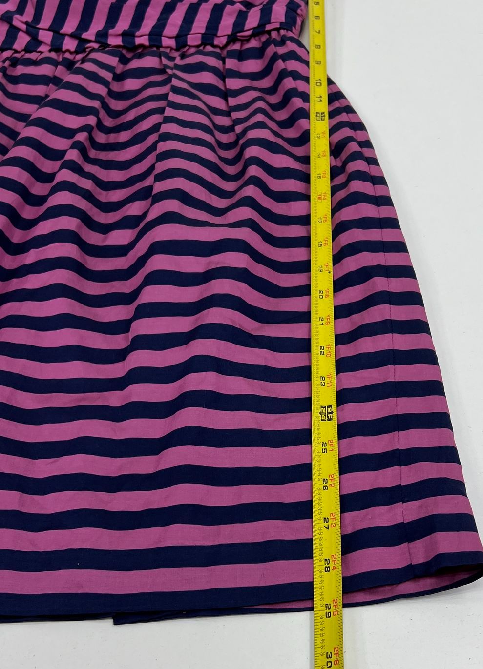 Women's Corey Lynn Calter Pink Blue Striped Fitted Sleeveless Short Dress Size 4