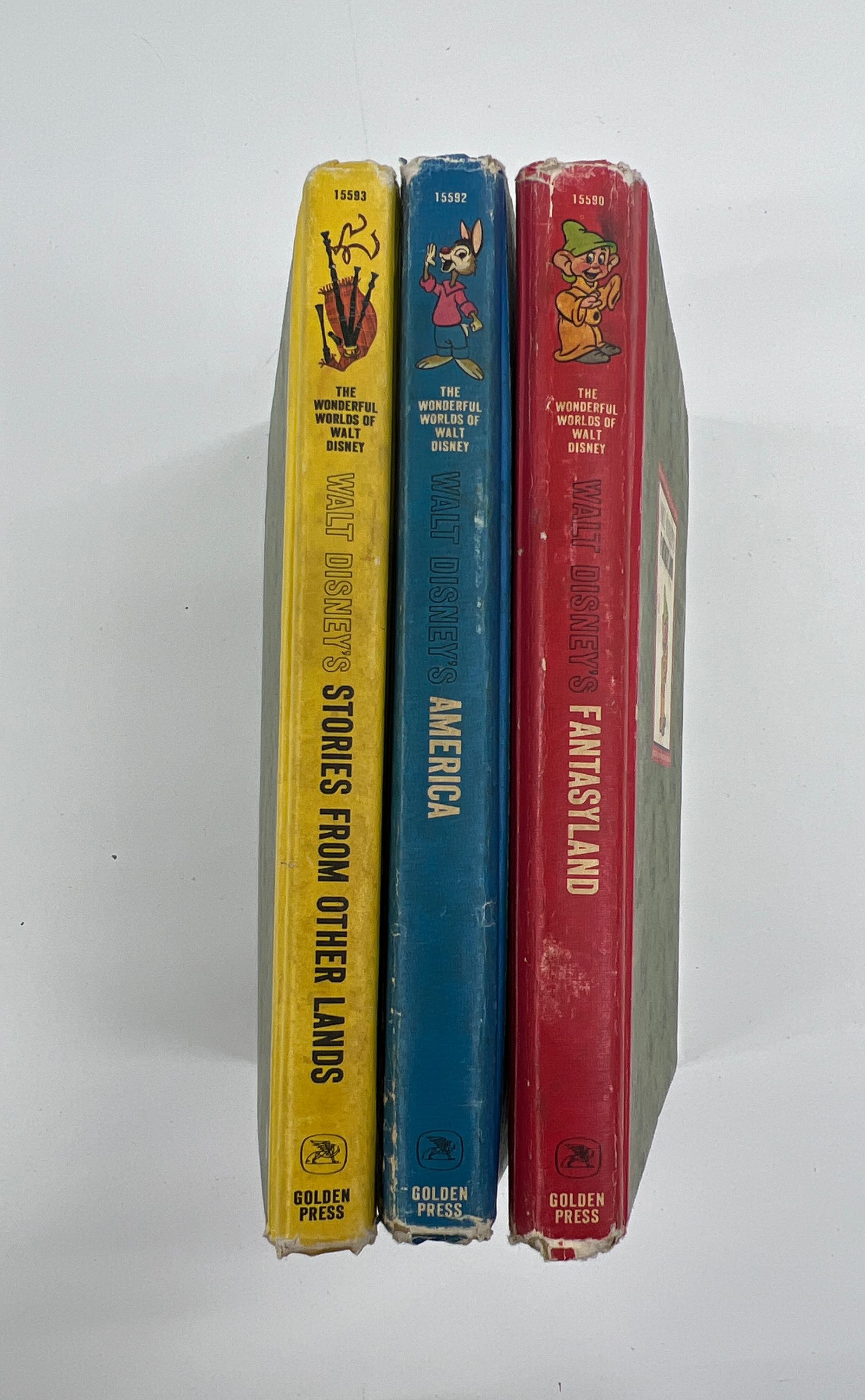 Disney Vintage 3 Book Set Fantasyland America Stories From other Lands c1965