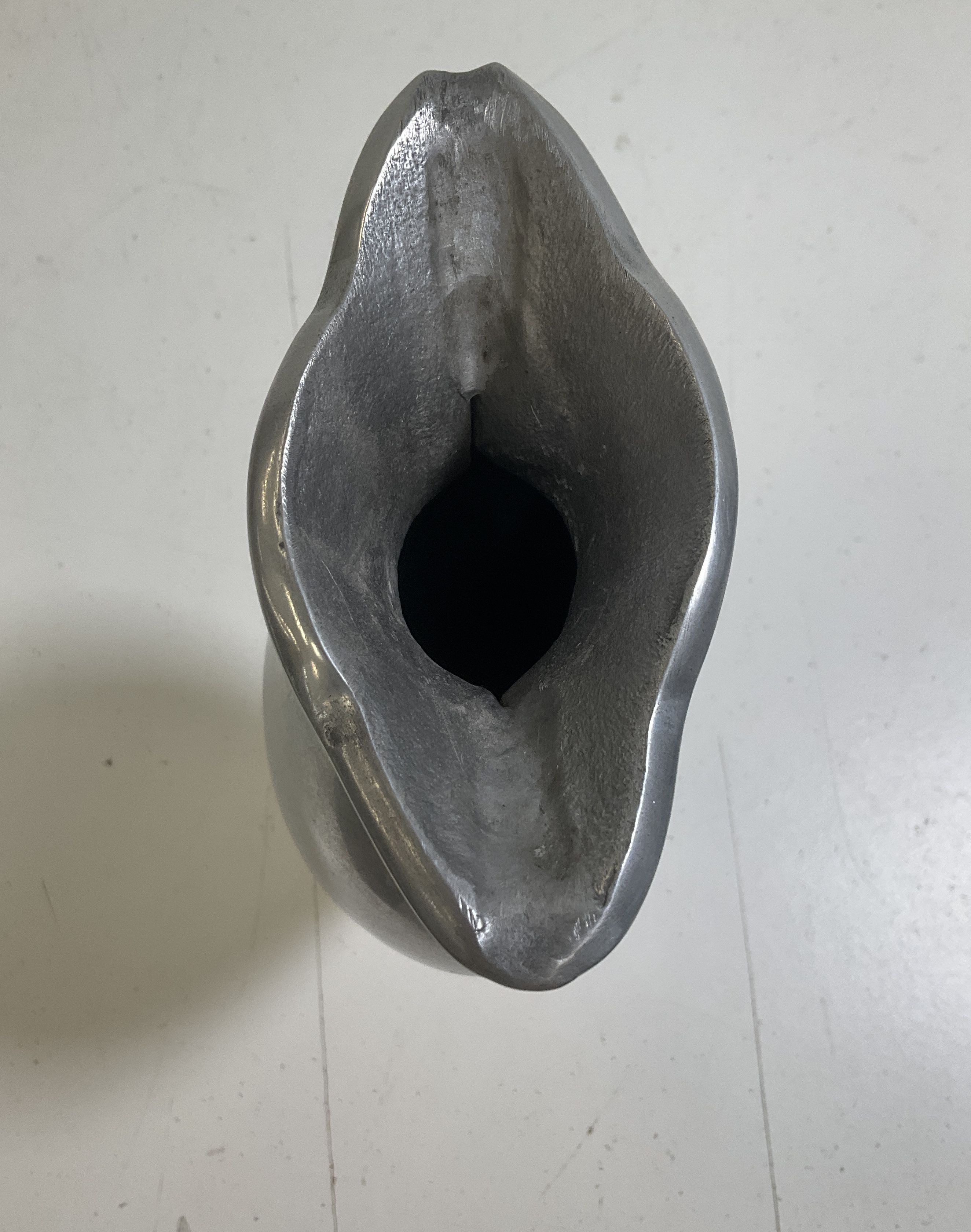 Vintage Mid-Century Modern MCM Cast Metal Biomorphic Sculptural Vase 10.5"