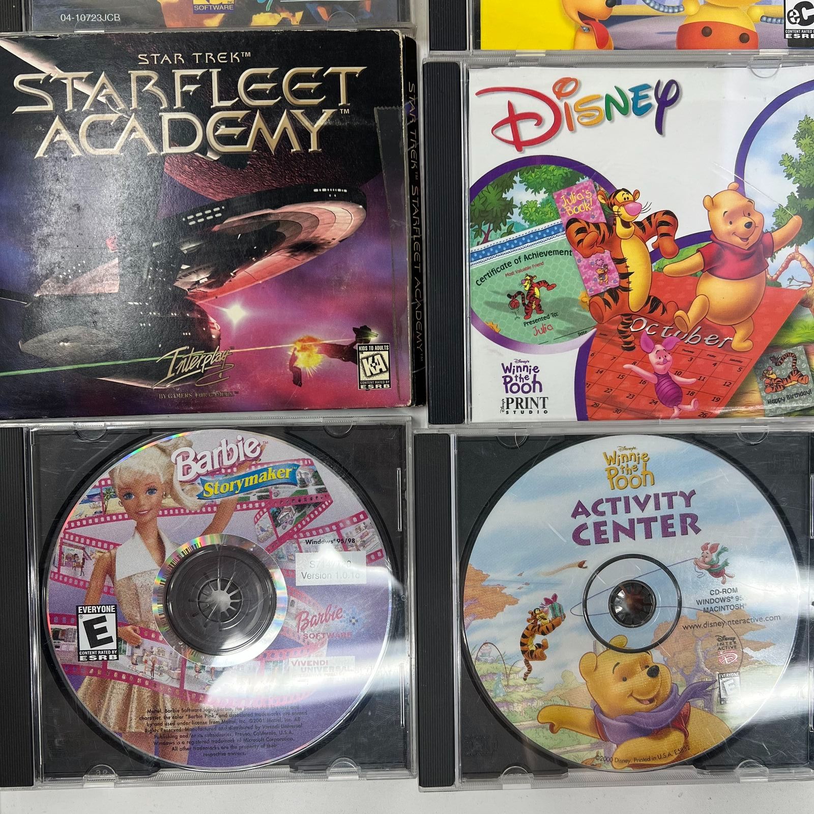 Lot of 16 PC DVD Rom Games Star Trek Train Simulator Star Wars Tron 2.0 Dr. Who