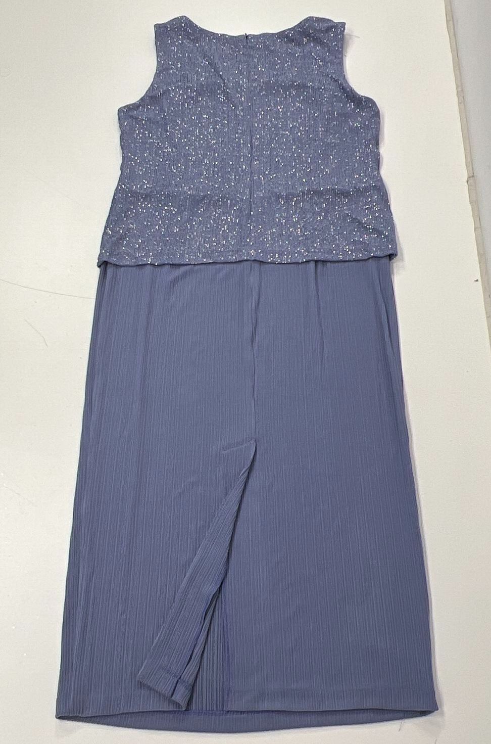 Vintage R&M Richards Periwinkle Sparkle 2-Piece Dress & Jacket Set Sz 16