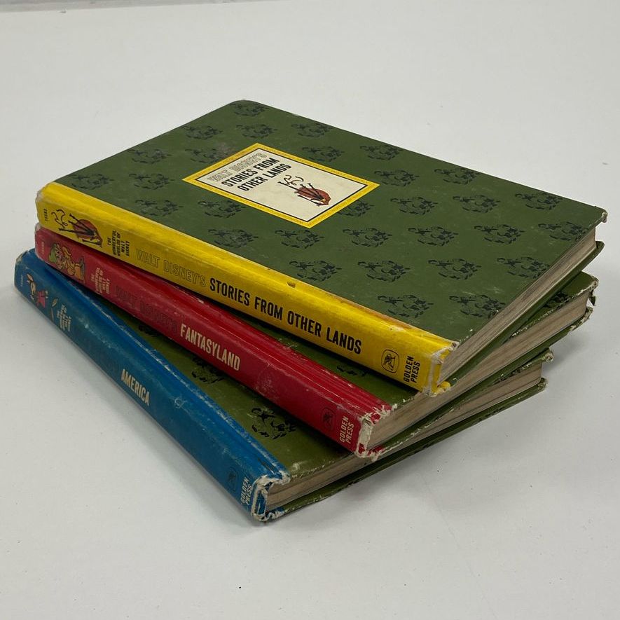 Disney Vintage 3 Book Set Fantasyland America Stories From other Lands c1965