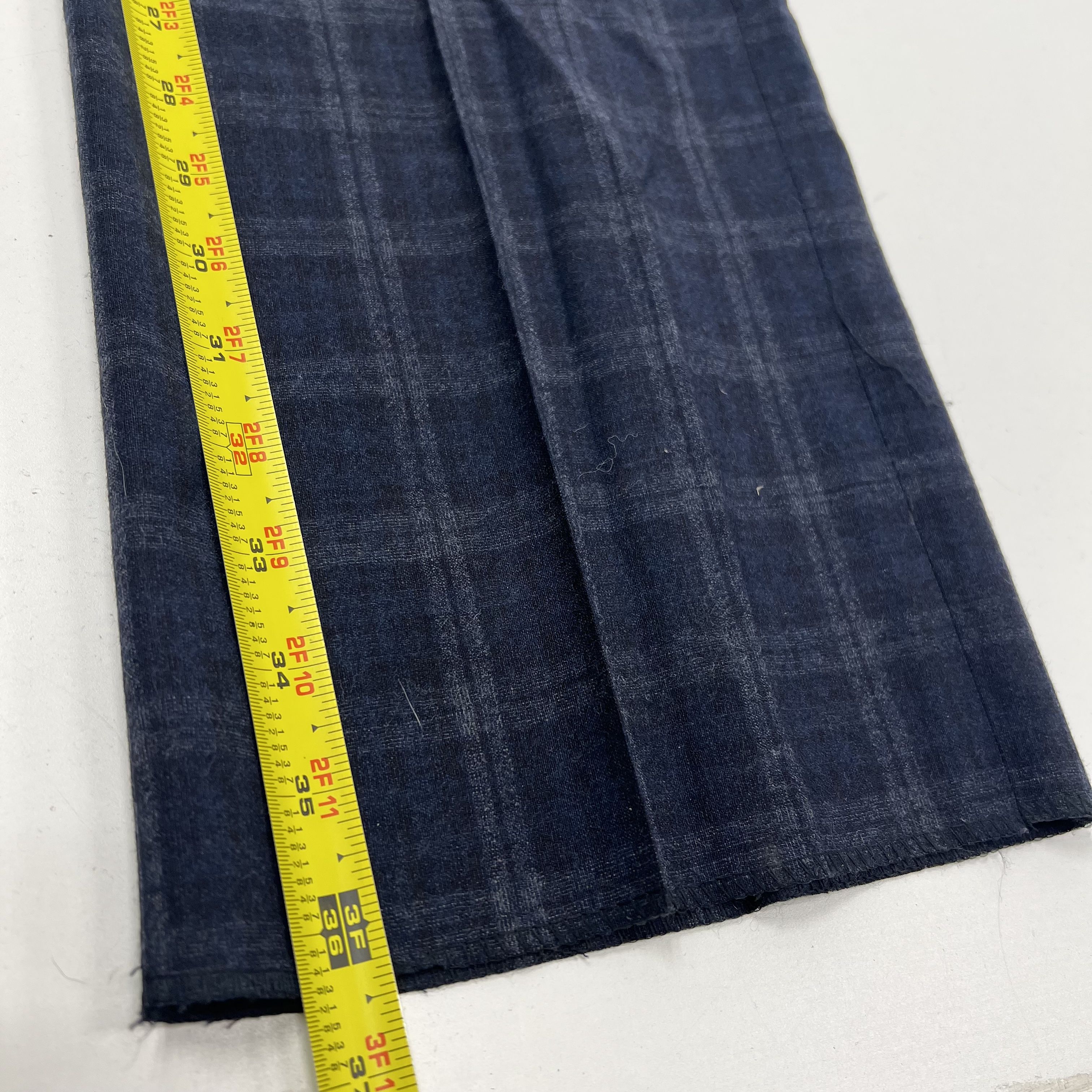 NWT Bullock & Jones Cade Blue Wool Plaid Slacks Pants - Size 38R Tollegno 1900