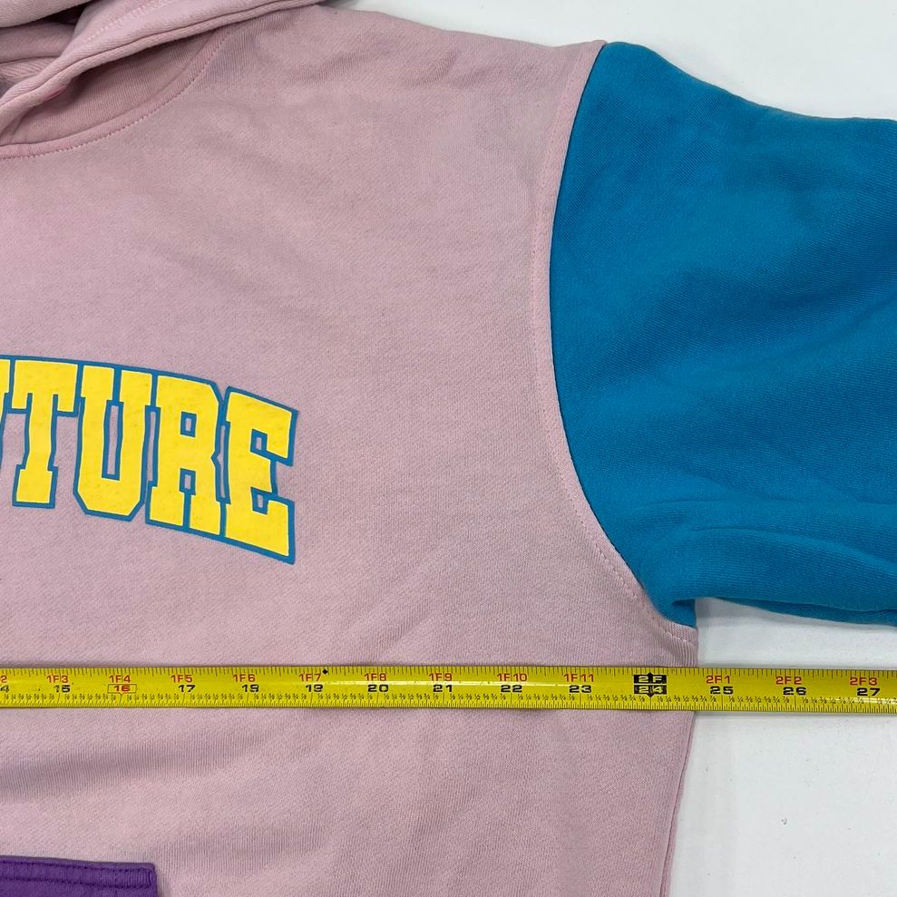 Men's Odd Future Pink Colorblock Pullover Kangaroo Pocket Hoodie - Size Large