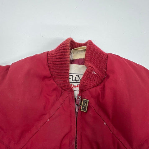 Vintage 80s Walls Burgundy Blizzard-Pruf Down Puffer Jacket Coat Men's 36 S